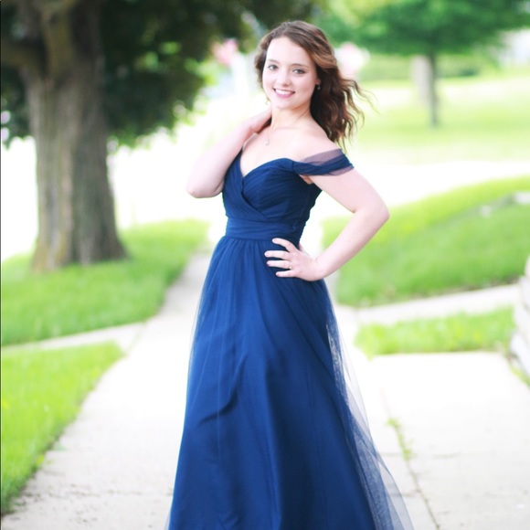 Navy blue tulle bridesmaid dress - Picture 4 of 4